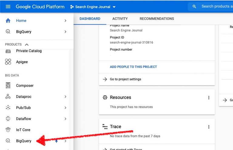 Chuyển đến BigQuery.