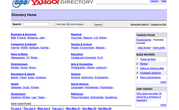 Tạm biệt, tạm biệt Yahoo Directory